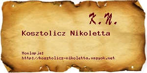 Kosztolicz Nikoletta névjegykártya