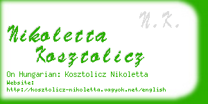 nikoletta kosztolicz business card